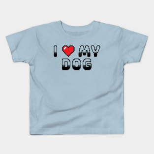 I Heart My Dog Classic Video Game Graphic Black Kids T-Shirt